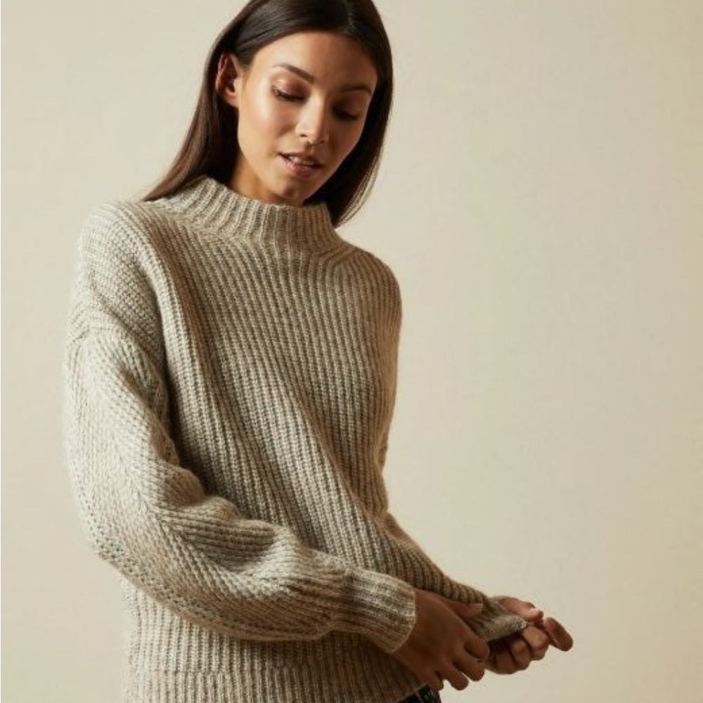 TED BAKER CREWNECK TAN Chunky Knit Jumper